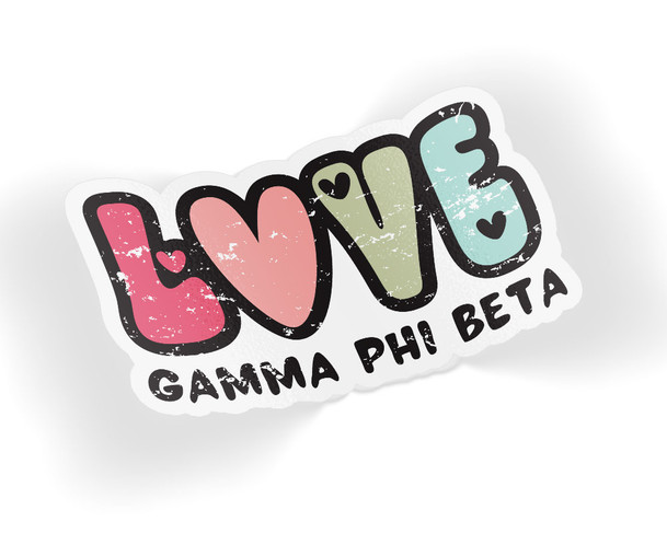 GPB Gamma Phi Beta Love Hearts Sticker