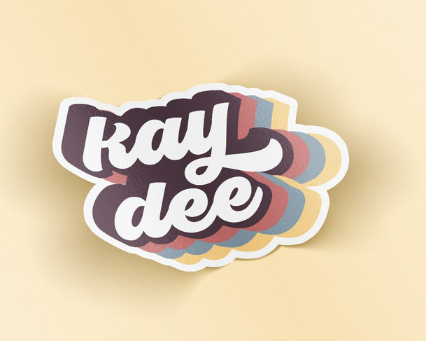 KD Kappa Delta Retro Script Sticker