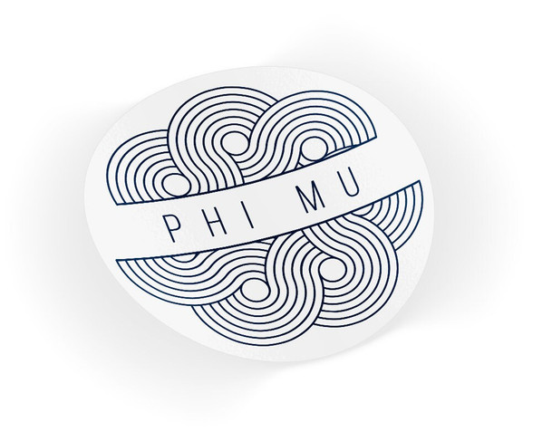 Phi Mu Geo Scroll Sticker