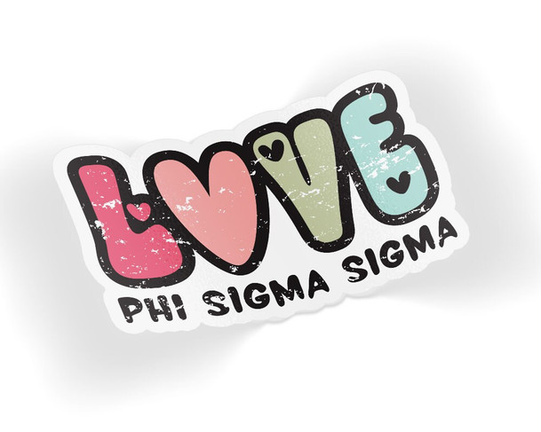 PhiSig Phi Sigma Sigma Love Hearts Sticker