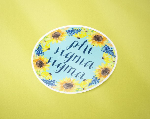 PhiSig Phi Sigma Sigma Sunflower Sticker