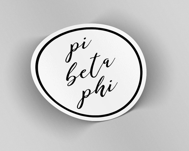 PiPhi Pi Beta Phi Circle Script Sticker