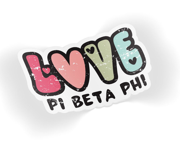 PiPhi Pi Beta Phi Love Hearts Sticker