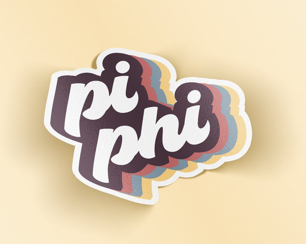 PiPhi Pi Beta Phi Retro Script Sticker