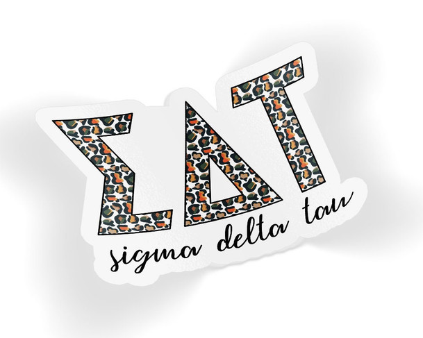 SDT Sigma Delta Tau Leopard Sticker