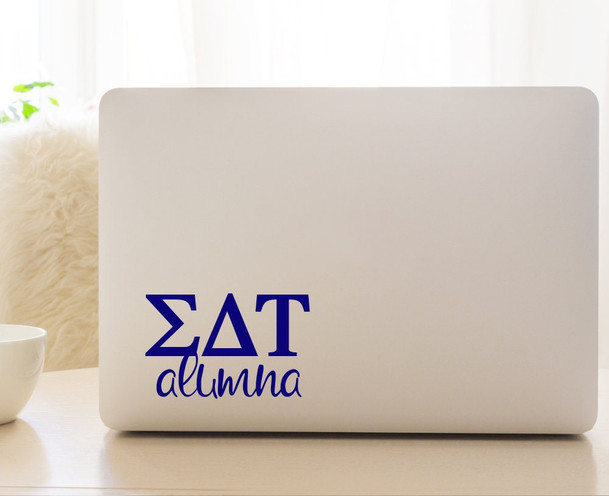 SDT Sigma Delta Tau Letters Alumna Sorority Decal Laptop Sticker Car Decal