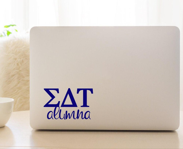  SDT Sigma Delta Tau Letters Alumna Sorority Decal Laptop Sticker Car Decal 