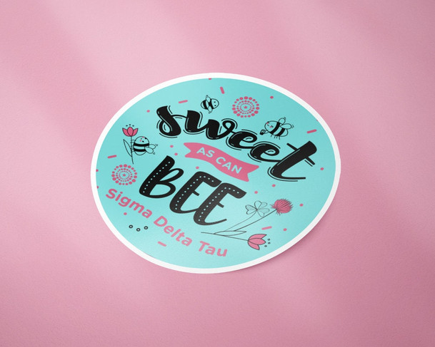 SDT Sigma Delta Tau Sweet As Can Bee Sticker