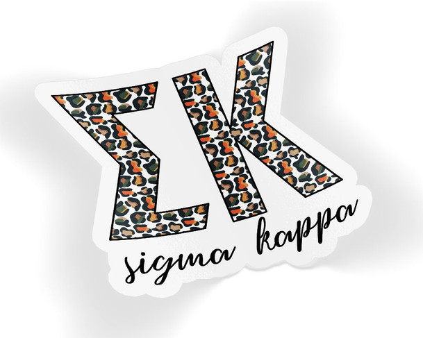 SK Sigma Kappa Leopard Sticker