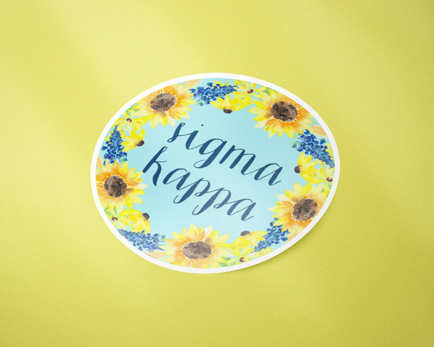 SK Sigma Kappa Sunflower Sticker