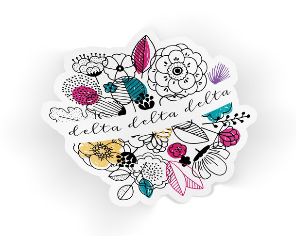 TriDelta Delta Delta Delta Flower Sticker