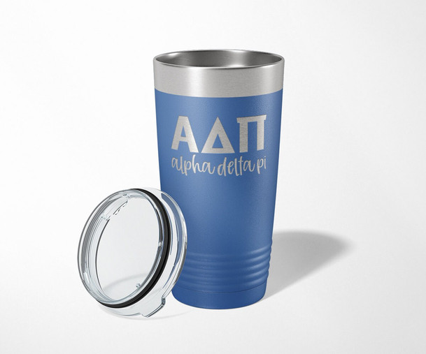 ADPi Alpha Delta Pi Classic Stainless Steel Laser Engraved Tumbler-30 ounces
