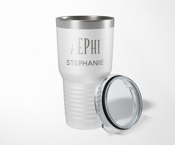 AEPhi Alpha Epsilon Phi Custom Simple Stainless Steel Laser Engraved Tumbler-30 ounces