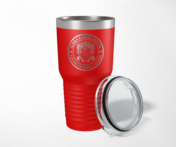 AGD Alpha Gamma Delta Seal Stainless Steel Laser Engraved Tumbler-30 ounces