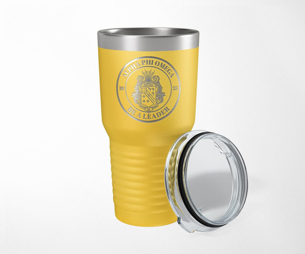 APhiO Alpha Phi Omega Seal Stainless Steel Laser Engraved Tumbler-30 ounces