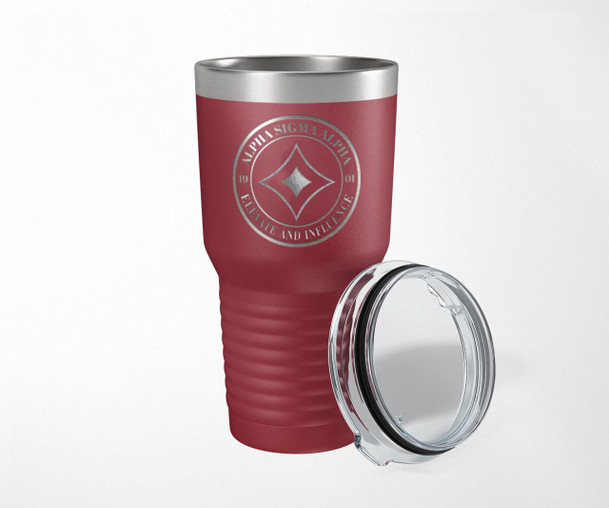 ASA Alpha Sigma Alpha Seal Stainless Steel Laser Engraved Tumbler-30 ounces