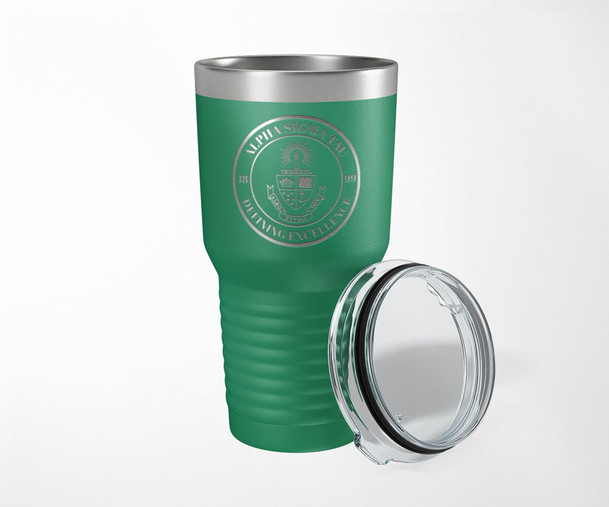 AST Alpha Sigma Tau Seal Stainless Steel Laser Engraved Tumbler-30 ounces