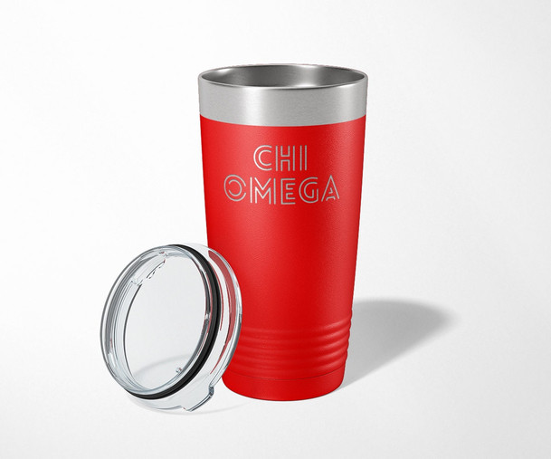 ChiO Chi Omega Modera Stainless Steel Laser Engraved Tumbler-30 ounces