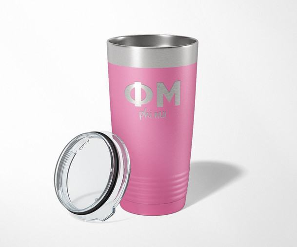Phi Mu Classic Stainless Steel Laser Engraved Tumbler-30 ounces