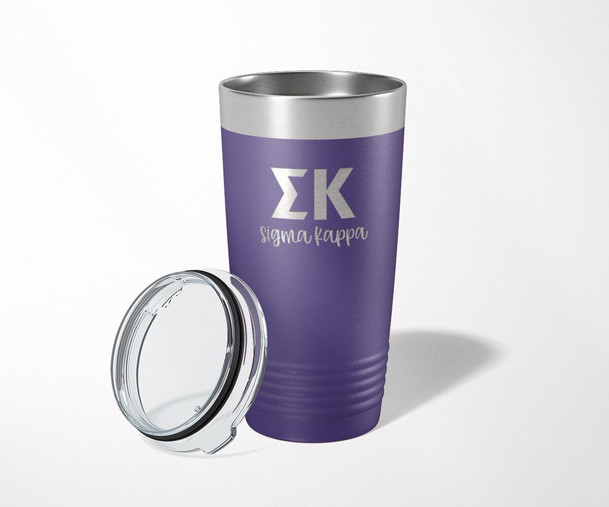 SK Sigma Kappa Classic Stainless Steel Laser Engraved Tumbler-30 ounces