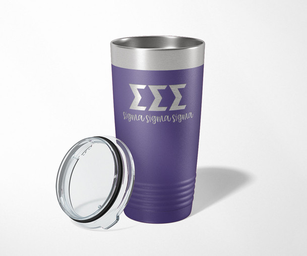 TriSigma Sigma Sigma Sigma Classic Stainless Steel Laser Engraved Tumbler-30 ounces