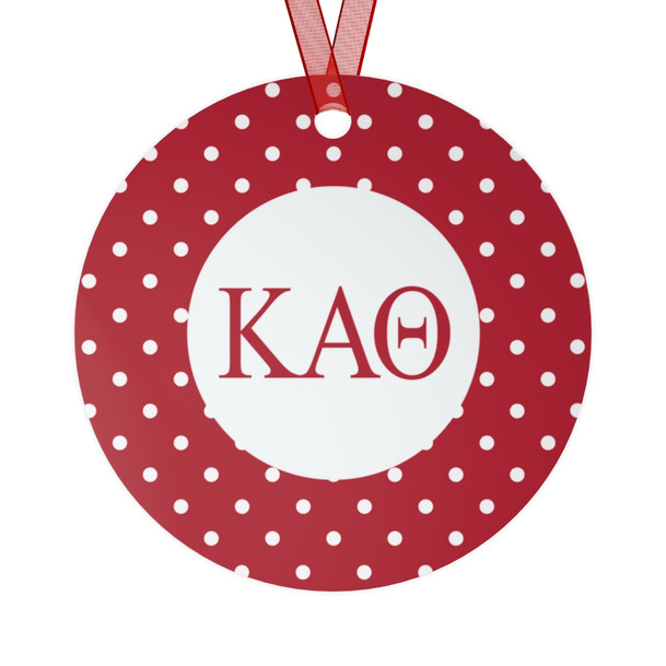 Kappa Alpha Theta Red Polka Dots Christmas Ornaments