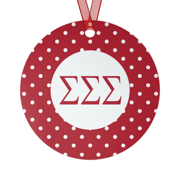 Sigma Sigma Sigma Red Polka Dots Christmas Ornaments