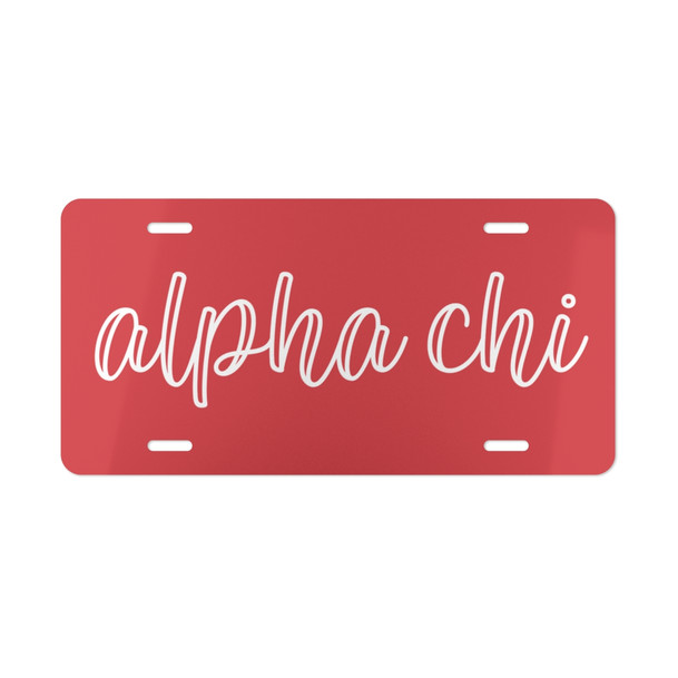 Alpha Chi Omega Kem License Plate