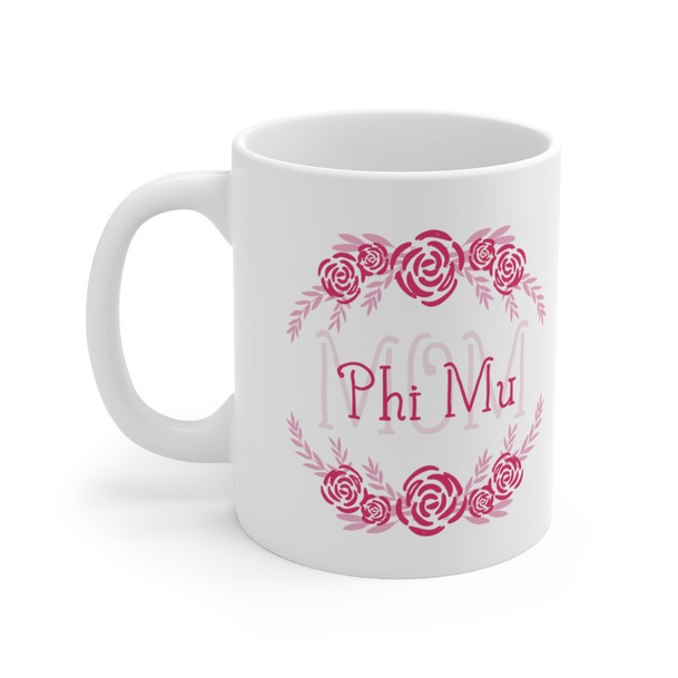 Phi Mu Floral Mom Coffee Mug