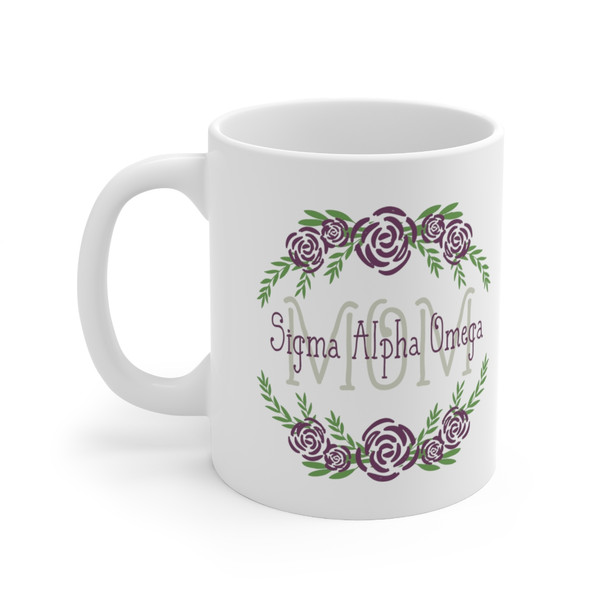 Sigma Alpha Omega Floral Mom Coffee Mug