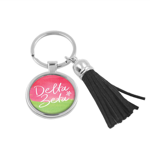 Delta Zeta Watercolor Tassel Keychain