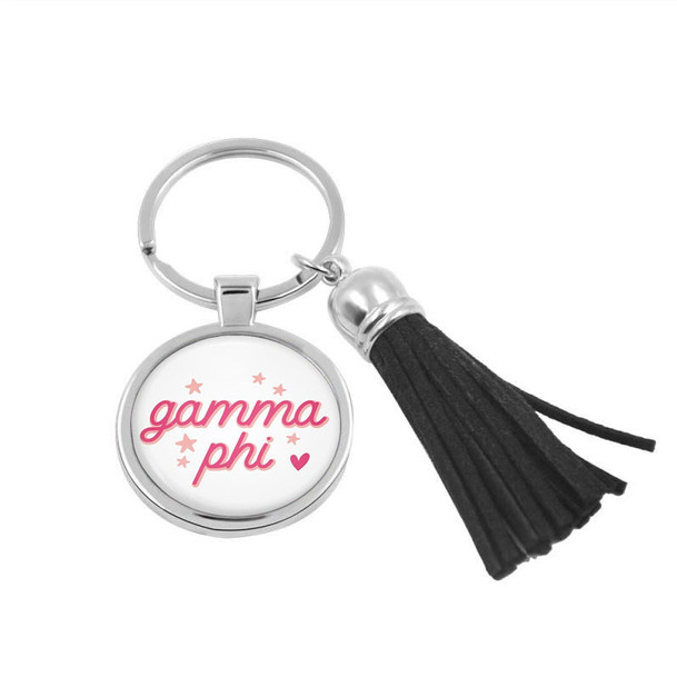 Gamma Phi Beta Stars Tassel Keychain