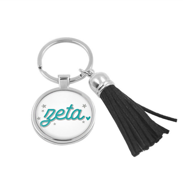 Zeta Tau Alpha Stars Tassel Keychain