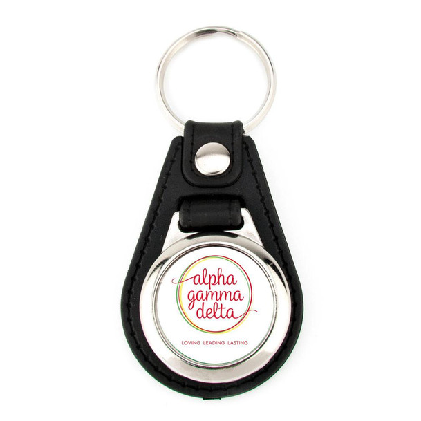  Alpha Gamma Delta Leatherette Teardrop Keychain 