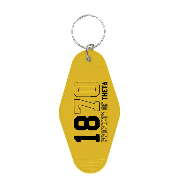 Kappa Alpha Theta Year Hotel Shaped Keychain