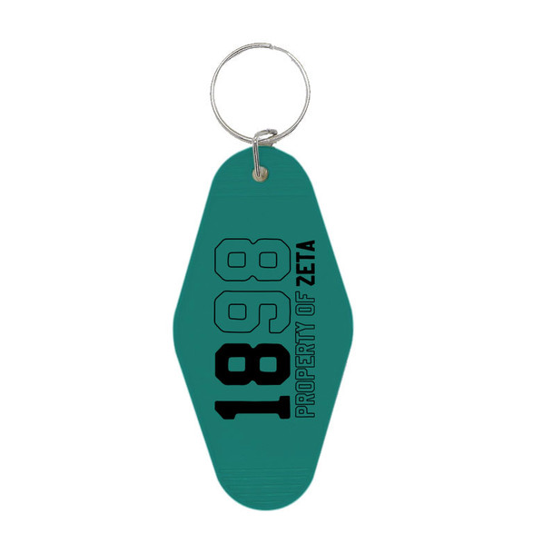 Zeta Tau Alpha Year Hotel Shaped Keychain