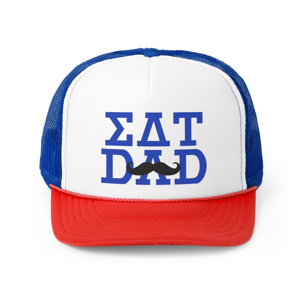 Sigma Delta Tau Dad Stache Trucker Caps