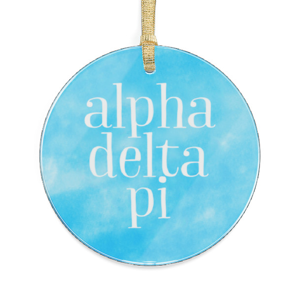 Round Alpha Delta Pi Watercolor Acrylic Ornaments