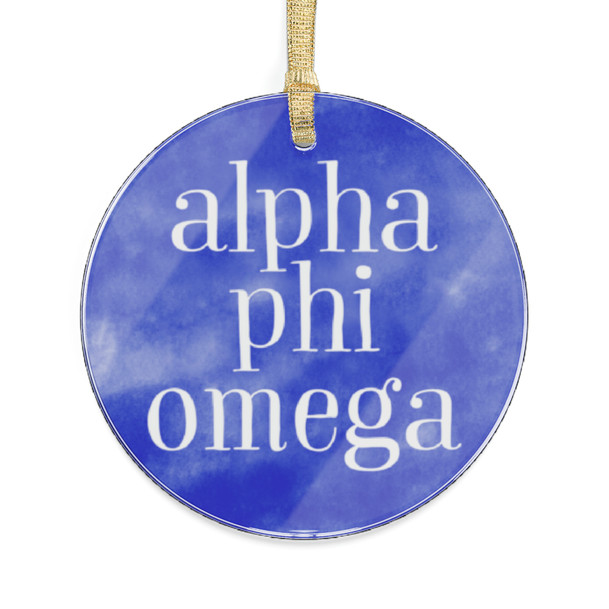 Round Alpha Phi Omega Watercolor Acrylic Ornaments
