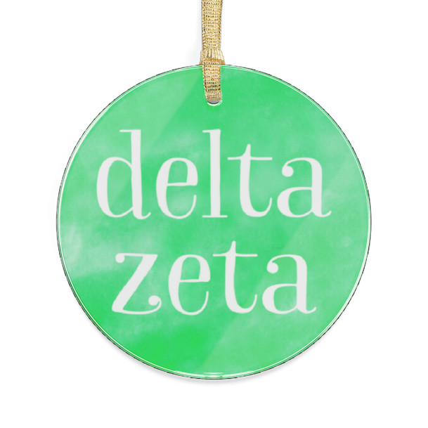Round Delta Zeta Watercolor Acrylic Ornaments