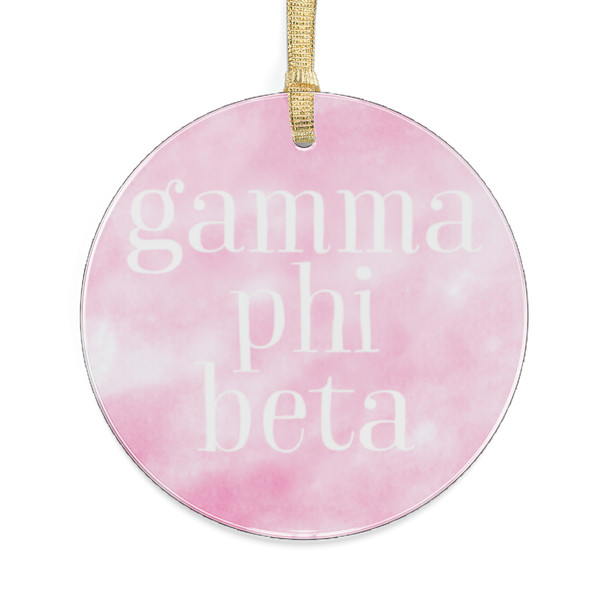 Round Gamma Phi Beta Watercolor Acrylic Ornaments