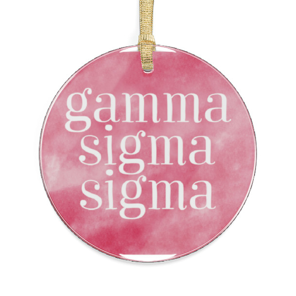 Round Gamma Sigma Sigma Watercolor Acrylic Ornaments