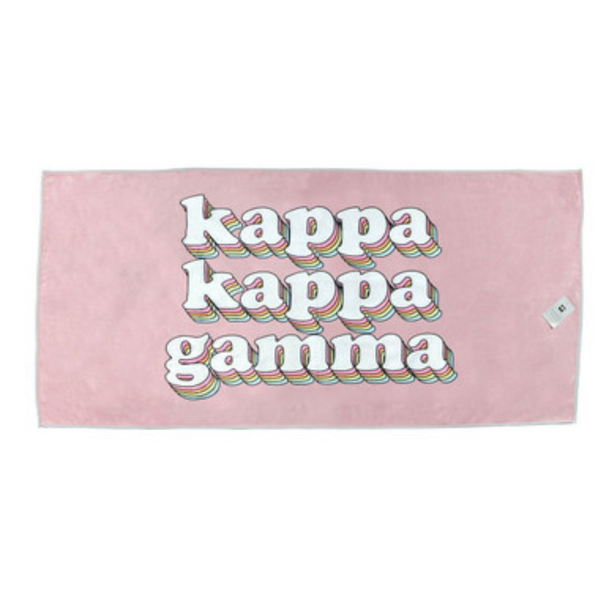 Kappa Kappa Gamma Plush Retro Beach Towel-TT
