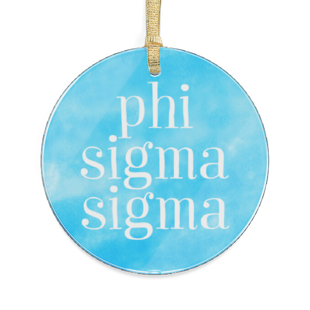 Round Phi Sigma Sigma Watercolor Acrylic Ornaments