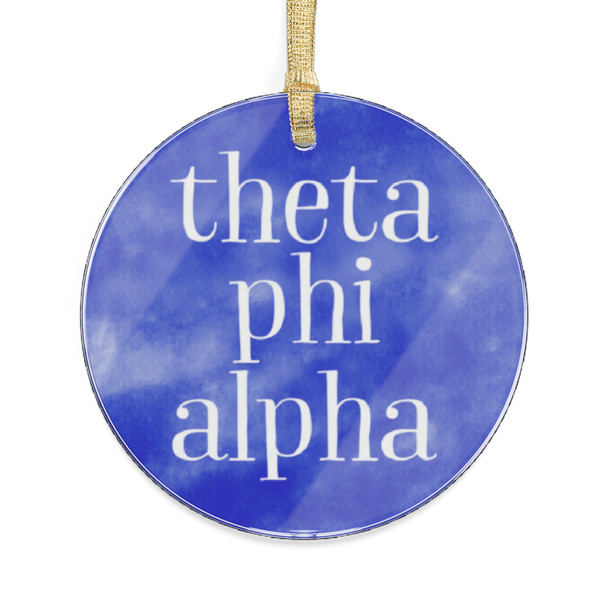 Round Theta Phi Alpha Watercolor Acrylic Ornaments