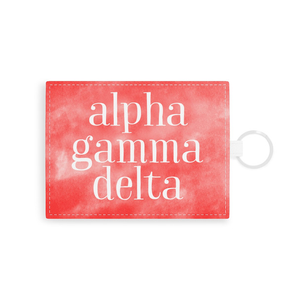 Alpha Gamma Delta Leather Card Holder