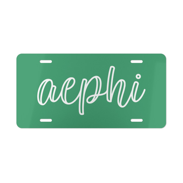 Alpha Epsilon Phi Kem License Plate