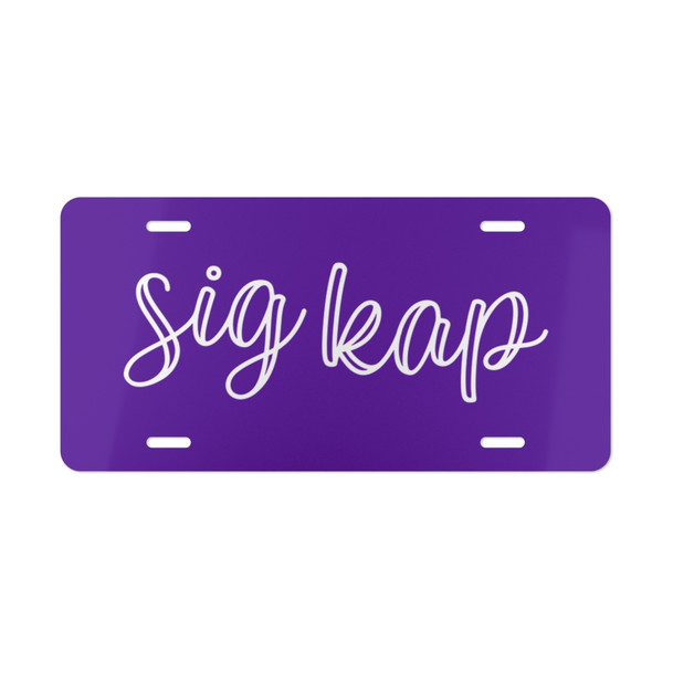 Sigma Kappa Kem License Plate