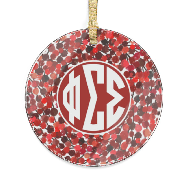 Phi Sigma Sigma Wreath Acrylic Ornaments