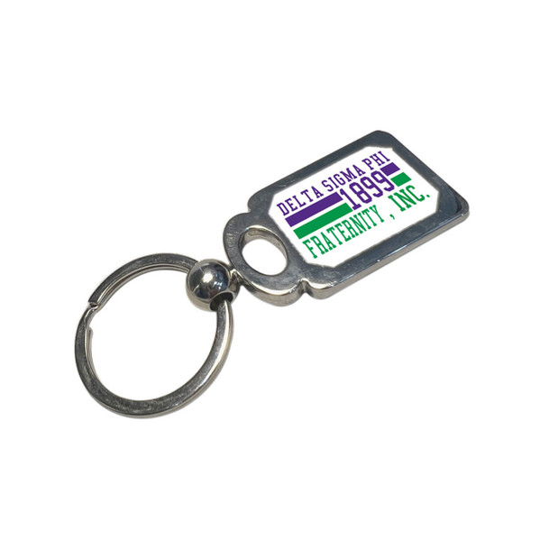 Delta Sigma Phi Chrome Established Key Chain